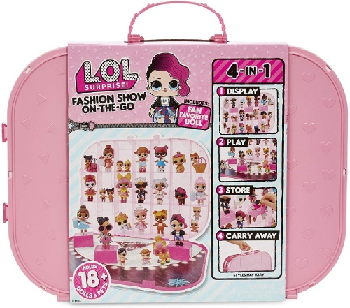 .O.L. Surprise! Fashion Show On-The-Go Storage. Playset with Doll Included – Light Pink