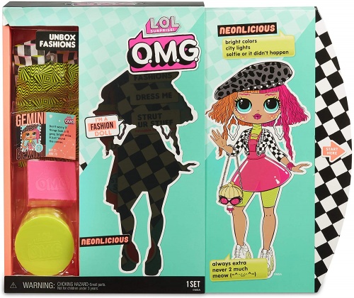 L.O.L. Surprise! O.M.G. Neonlicious Fashion Doll with 20 Surprises
