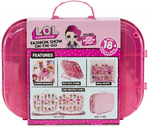 L.O.L. Surprise! Fashion Show On-The-Go Storage. Playset with Doll Included – Hot Pink