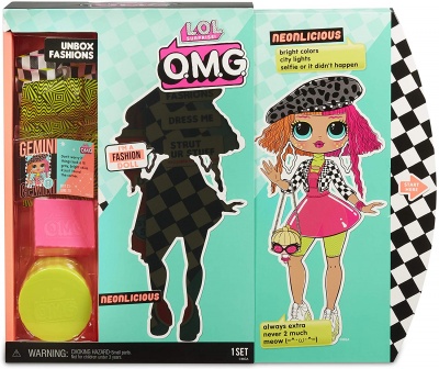 L.O.L. Surprise! O.M.G. Neonlicious Fashion Doll with 20 Surprises